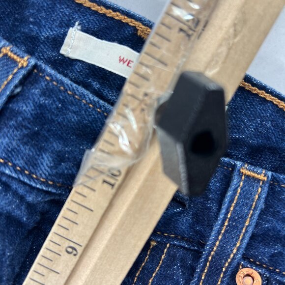 Levi's Jean Women 28x27* Big E Wedgie Skinny Crop Dark Blue Stretch Denim Tag 27 - Picture 15 of 16